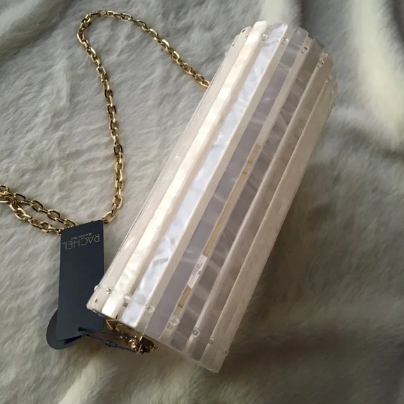 NWT Rachel Roy Lucite Basket Acrylic Crossbody Purse Bag - Picture 4 of 8